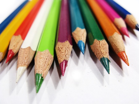 Various colorful pencils in a close upの写真素材