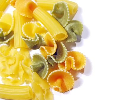 Italian pasta isolated in white, close upの写真素材