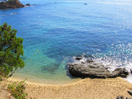 Rocks, and blue water in a natural environment (Costa Brava, Spain)