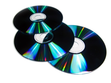 Three compac disc isolated in white