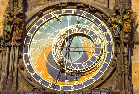 Astronomical clock in Prague (Czech republic) in the Old Town Square.