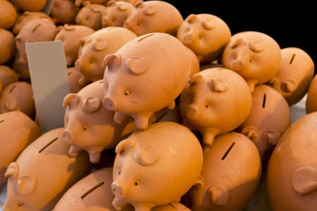 Various piggy banks for saleの写真素材