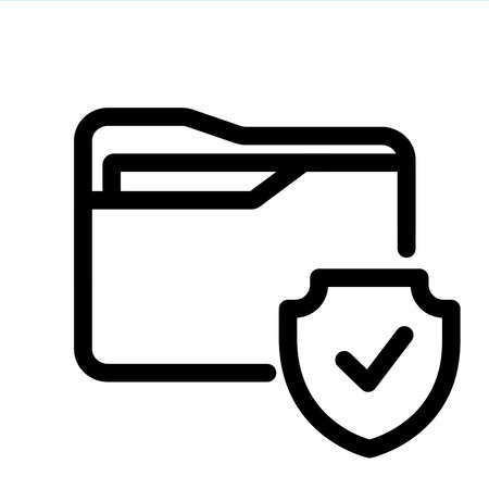 Folder Protection Icon. Outline Folder Protection Sign. Isolated Contour Symbol Illustrationのイラスト素材