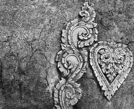 Thai Painting black and white backgroundの写真素材