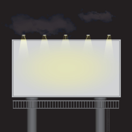 Outdoor billboard at night vector illustrationのイラスト素材
