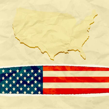 American flag paper tornのイラスト素材