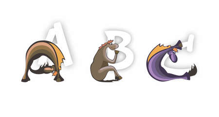 funny alphabet of roots. ABC.のイラスト素材