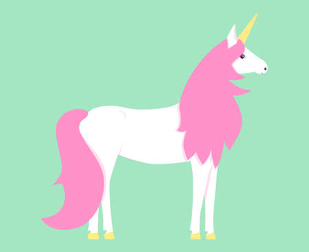 A unicorn. A fabulous animal. Children's clothing, stickers, toys. Vector illustrationのイラスト素材