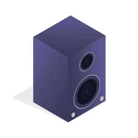 Music audio speakers. Isolated on a white background. Sound system, sound amplifier.のイラスト素材