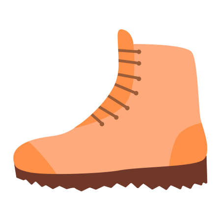 Orange hiking boot isolated on white backgroundのイラスト素材