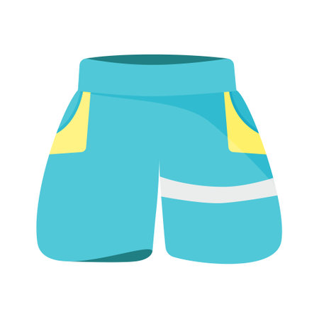 Blue beach shorts. Isolated on a white background. Vector illustrationのイラスト素材