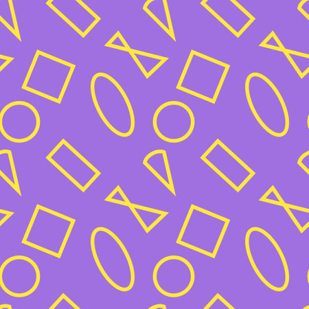 A seamless pattern of abstract geometric shapes. On a dark background. Vector illustration