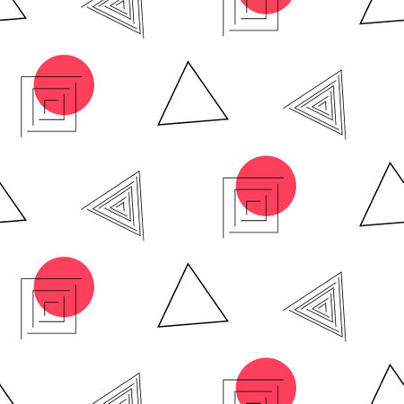 A seamless pattern of abstract geometric shapes. on a white background. Vector illustrationのイラスト素材