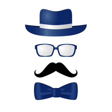 A set of elements for Fathers Day. Isolated on a white background.のイラスト素材