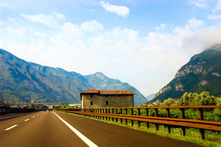 The small mountain town (Bolzano) in Northern Italyの写真素材
