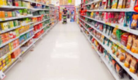 blurred of supermarket backgroundの写真素材