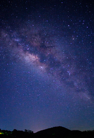 Milky way galaxy or Night sky with starsの写真素材