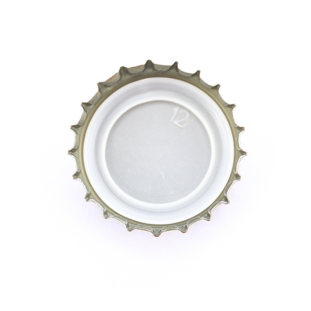 Close up of a bottle cap on white backgroundの写真素材