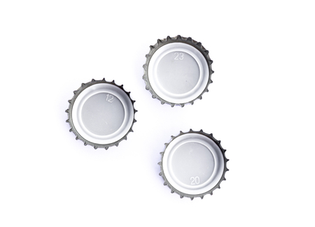 Close up of a bottle cap on white backgroundの写真素材