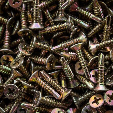 Closeup of screws backgroundの写真素材
