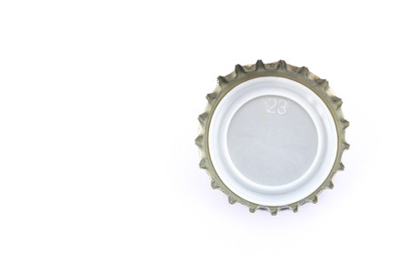 close up of a bottle cap on white backgroundの写真素材