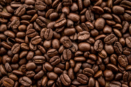 Roasted coffee beans backgroundの写真素材
