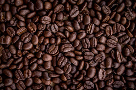 Roasted coffee beans backgroundの写真素材