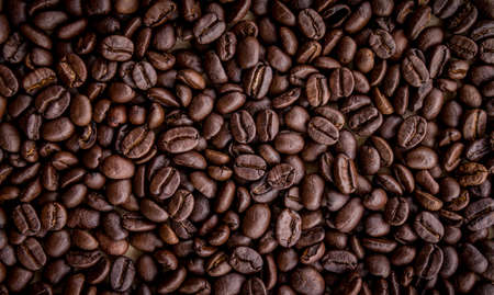 Roasted coffee beans backgroundの写真素材