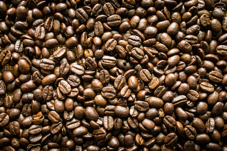 Roasted coffee beans backgroundの写真素材