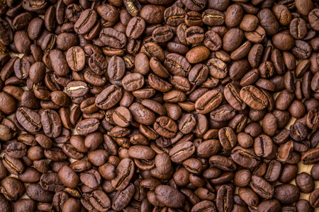 Roasted coffee beans backgroundの写真素材