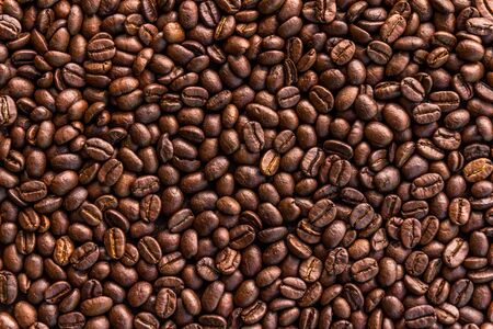 Close up of roasted coffee beans backgroundの写真素材