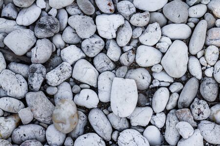 White pebbles stone texture and backgroundの写真素材