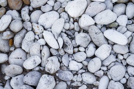White pebbles stone texture and backgroundの写真素材