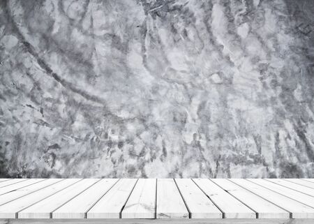 old wood plank or wood floor with cement wall texture background use for product displayの写真素材