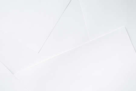 close up stack of white paper can be use as backgroundの写真素材