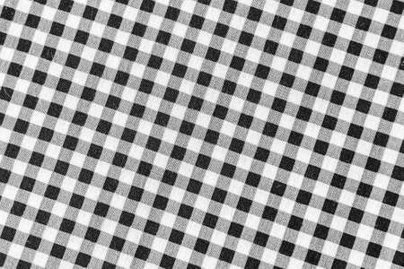 Classic black and white plaid fabric or tablecloth backgroundの写真素材