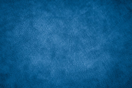 Blue leather texture background for design with copy space for text or image.の写真素材