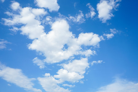 blue sky background with tiny clouds, nature cloud blue sky background.の写真素材