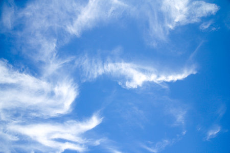 blue sky with cloud closeupuse as background or textureの写真素材