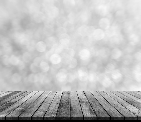 Empty top of wooden table and bokeh background, product displayの写真素材