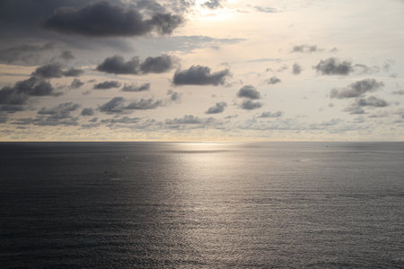 Sunset on the Atlantic Ocean in Tenerife Canary Islands Spainの写真素材
