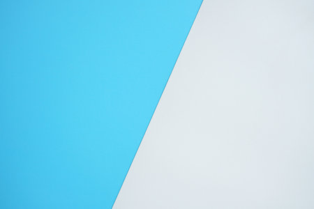 Blue and white paper background. Minimal geometric design. Copy space.の写真素材