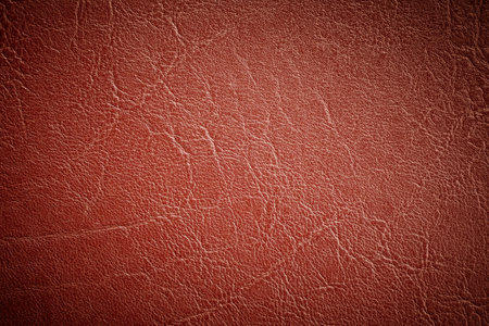 Red leather texture or leather background for design with copy space for text or image.の写真素材