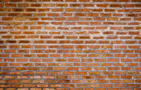 Old red brick wall texture background. Brickwork textured background.の写真素材