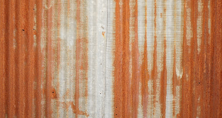 Rusty corrugated iron wall texture. Abstract background for design.の写真素材