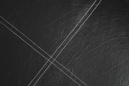 Black leather texture background. Black leather texture. Black leather background.の写真素材