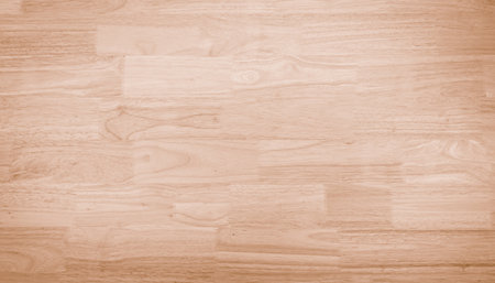 Hardwood maple basketball court floor viewed from above.  Wood grain texture.の写真素材