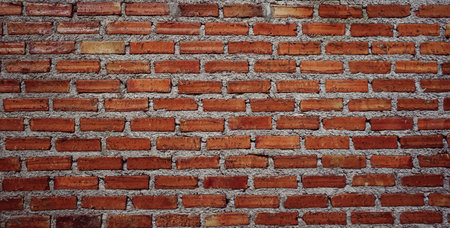 Old red brick wall texture background. Brick wall background. Brick wall pattern.の写真素材