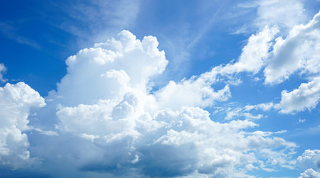 blue sky background with tiny cloudsuse as background or wallpaperの写真素材