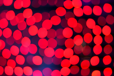 Abstract circular bokeh background of Christmaslight. Red and white.の写真素材